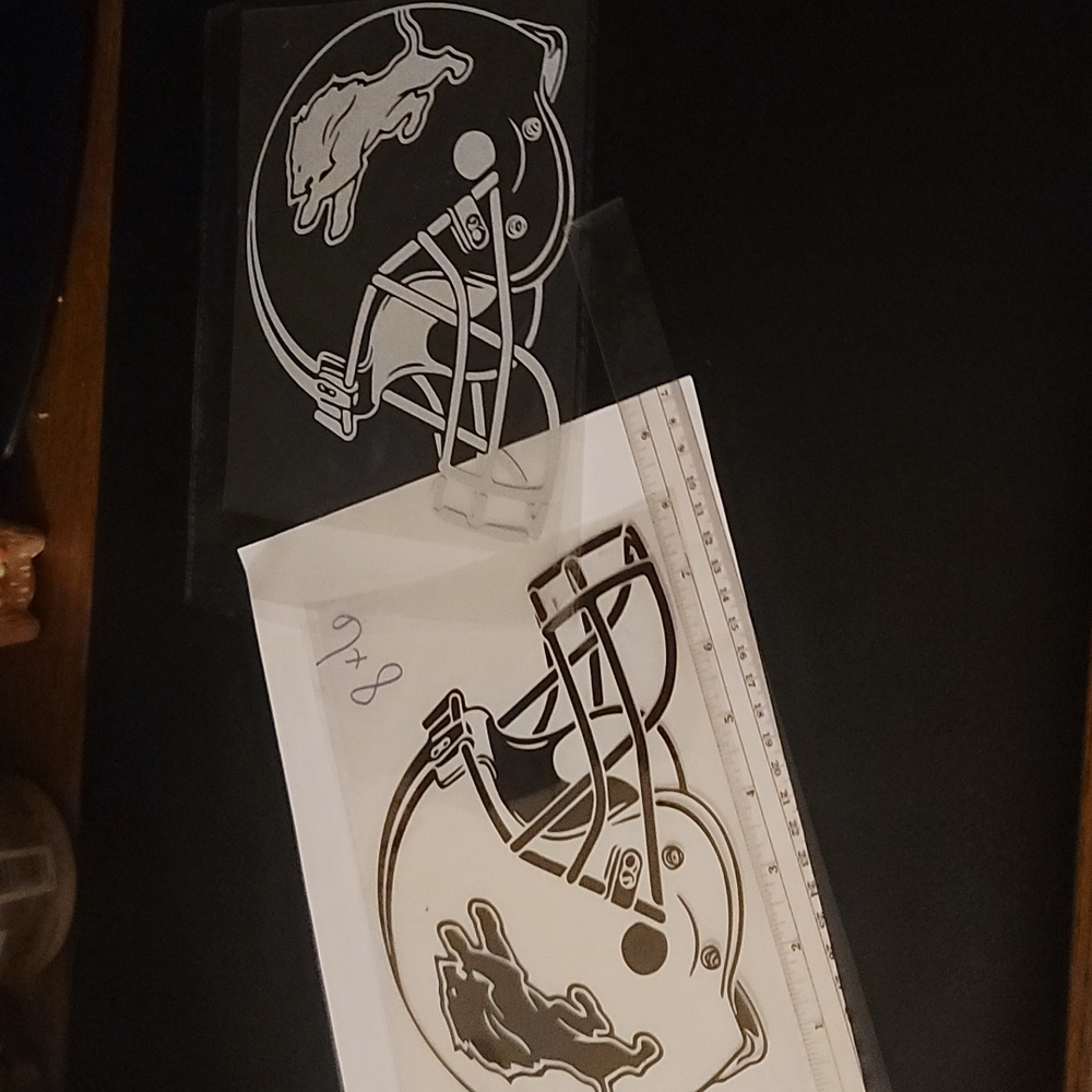 One Black and one Silver Lions Car Decals